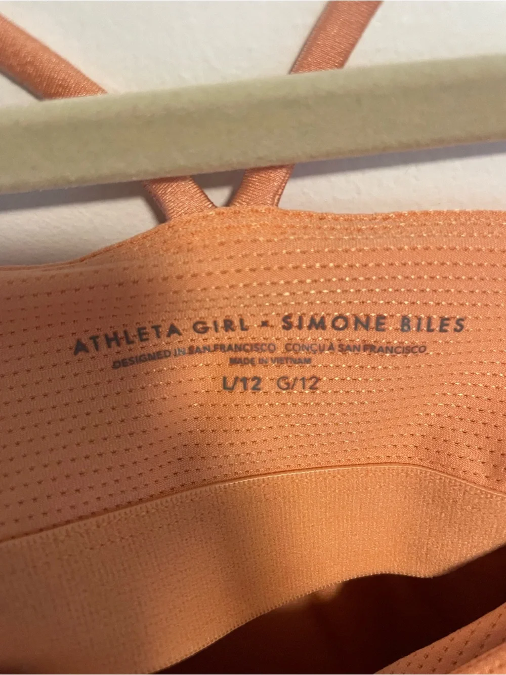 Athleta Peachy Orange Double-Strap Girls Sports Bra